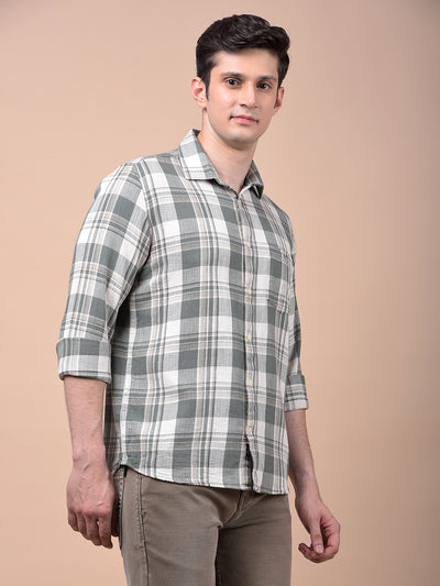 Green Checked 100% Cotton Shirt