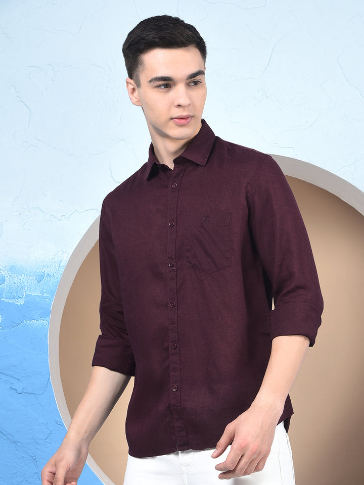 Plum Linen Essential Shirt