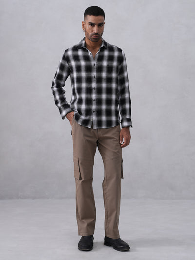 Black Checked 100% Cotton Shirt
