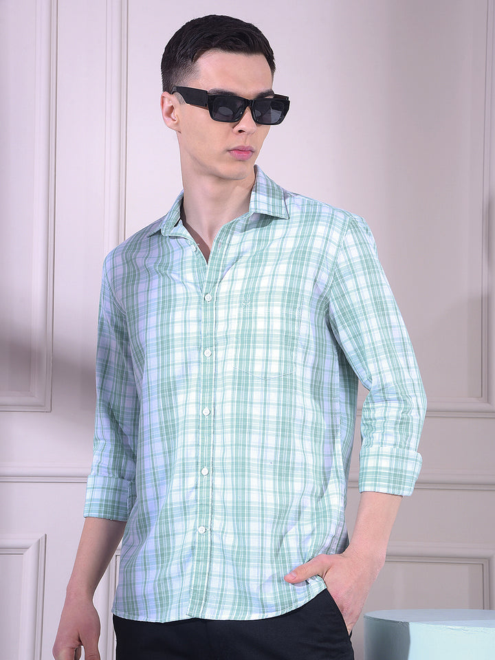 Green Checked 100% Cotton Shirt