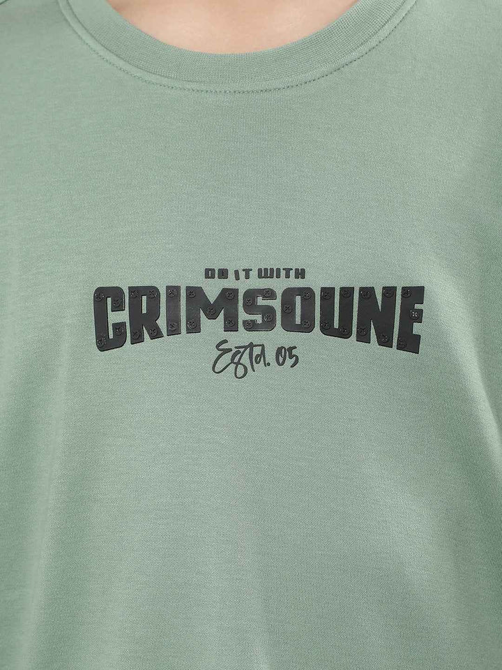 Green Typographic 100% Cotton T-Shirt