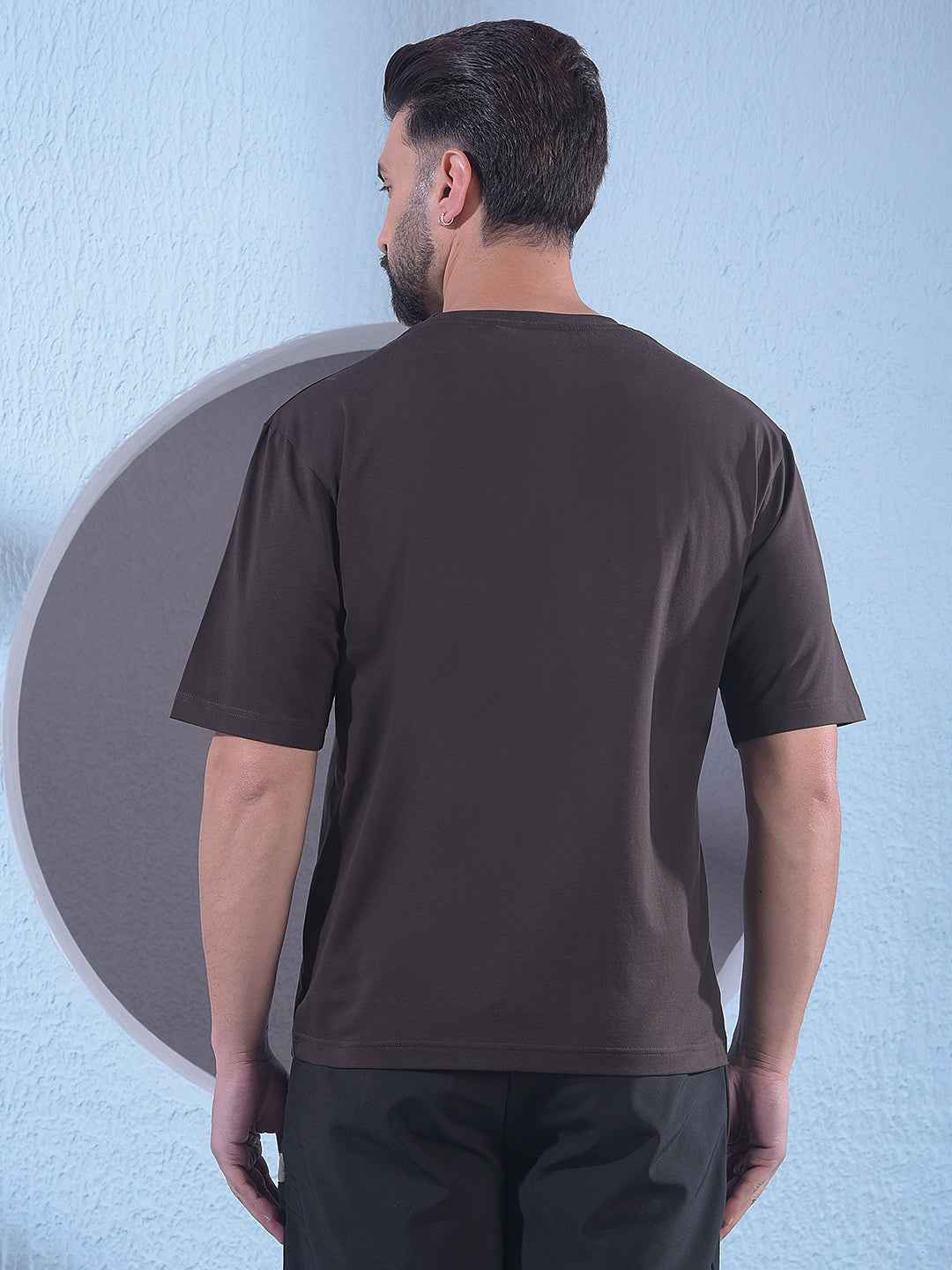 Brown Typographic Print T-Shirt