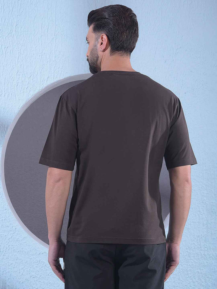 Brown Typographic Print T-Shirt