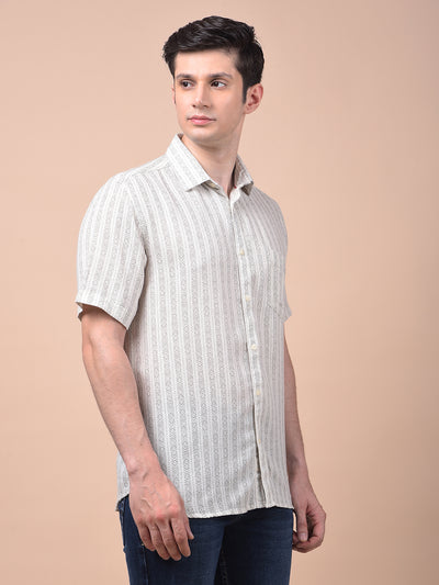 Urban Straight White Printed Shirt