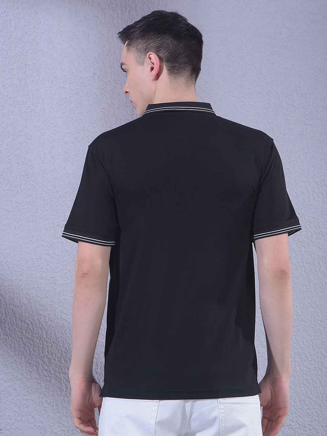Black Polo Neck T-Shirt