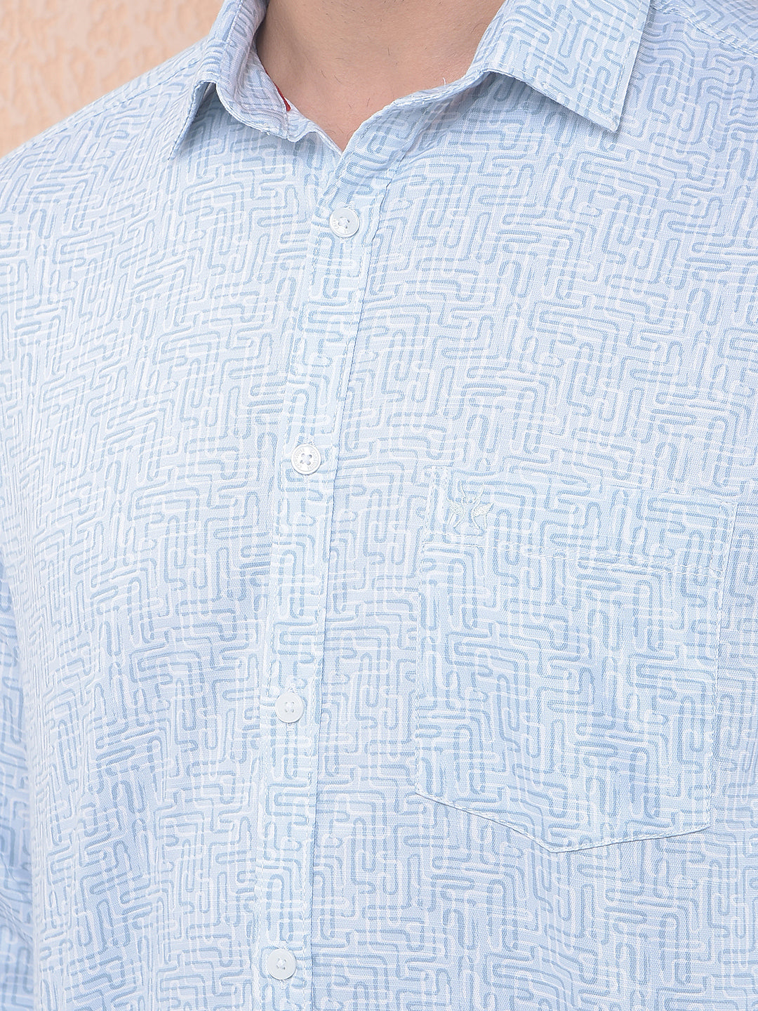 Blue Minimal Print Everyday Shirt