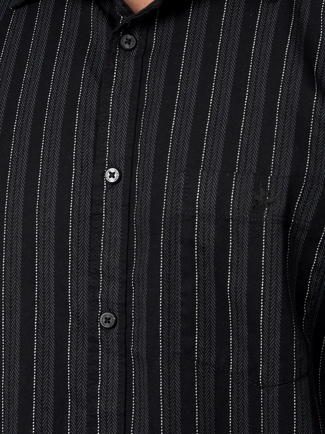 Black Vertical Stripes Shirt-Men Shirts-Crimsoune Club