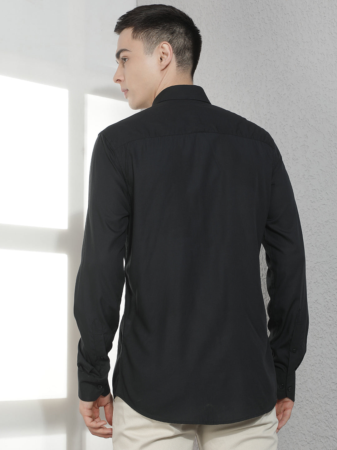 Sharp Jet Black Modal Shirt
