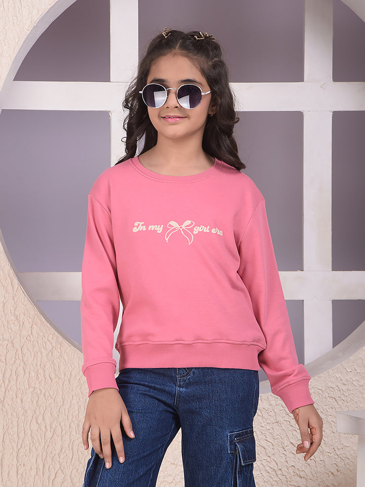 Pink Typographic Print Sweatshirt