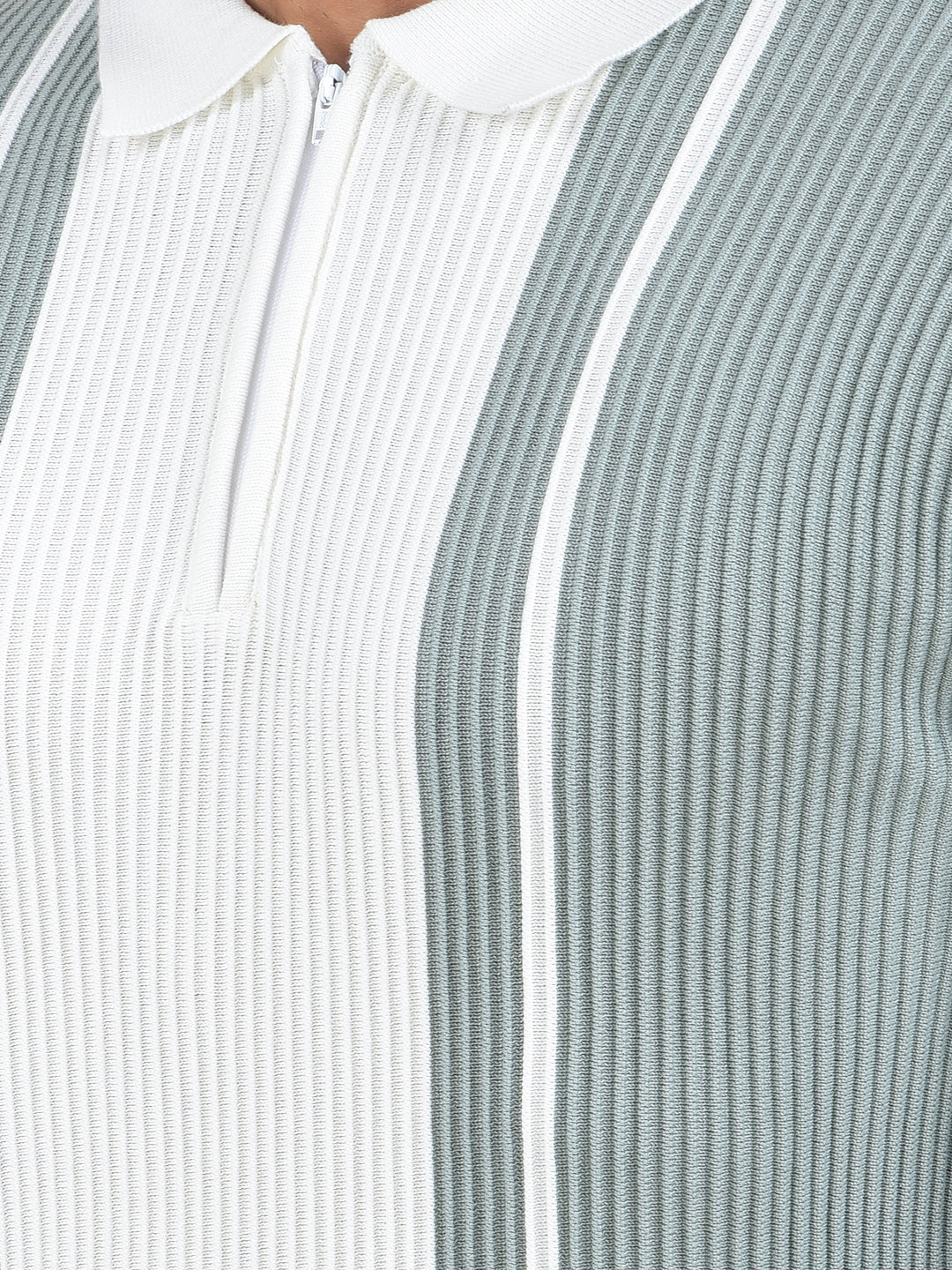 Green Vertical Stripes 100% Cotton T-Shirt