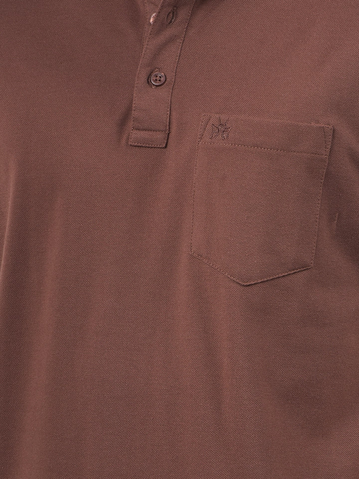 Brown Polo Neck T-Shirt
