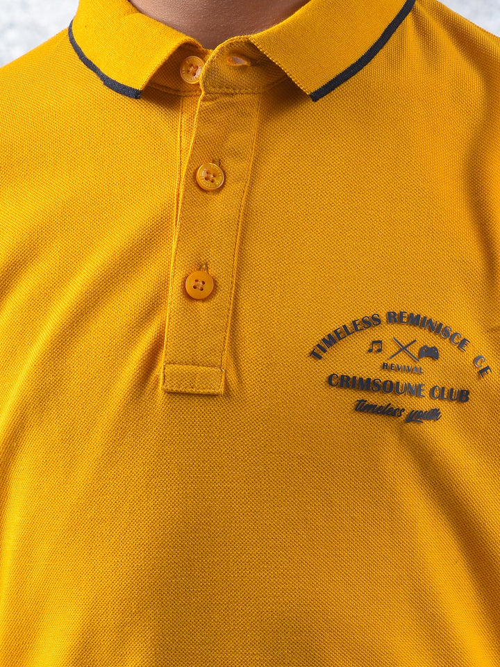 Mustard Polo Neck T-Shirt