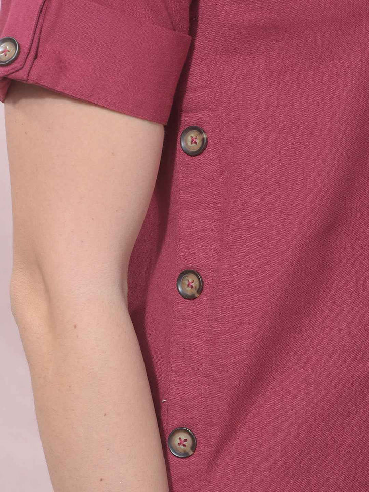 ZenithBerry Maroon V-Neck Top