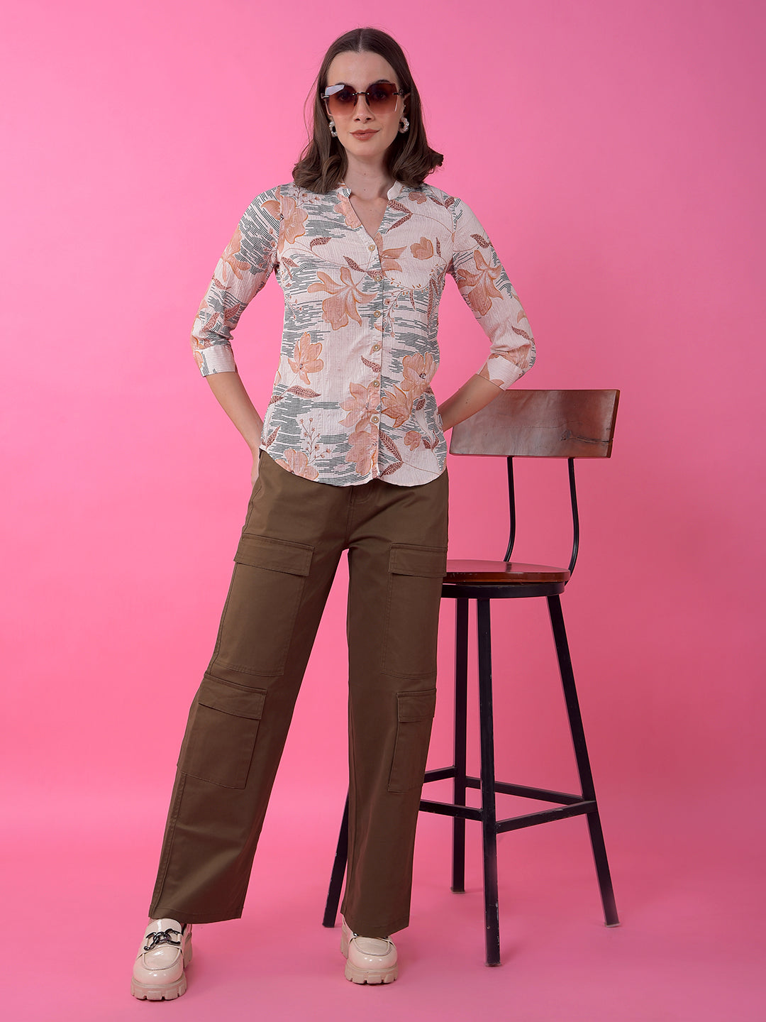 Brown Baggy Cargo Trousers