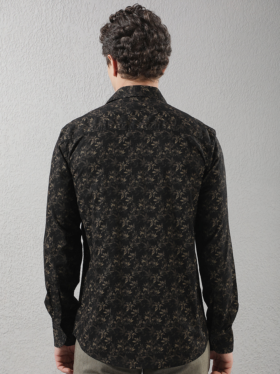 Brown Floral Printed Shirt