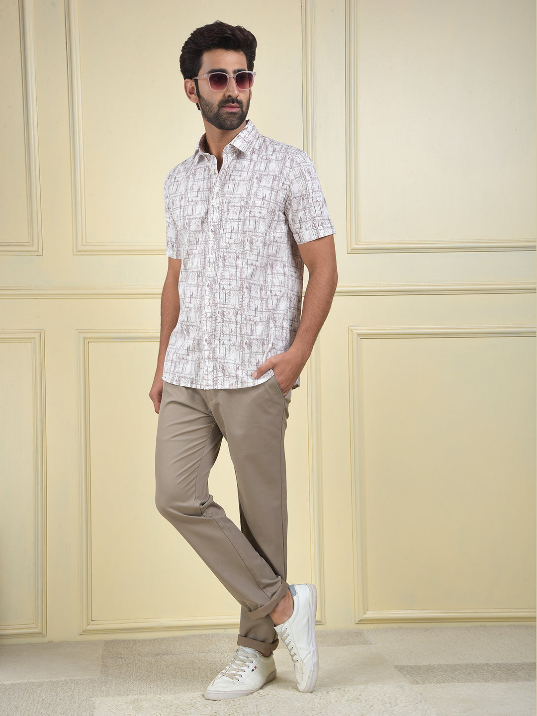 Pure Comfort Purple Printed Shirt