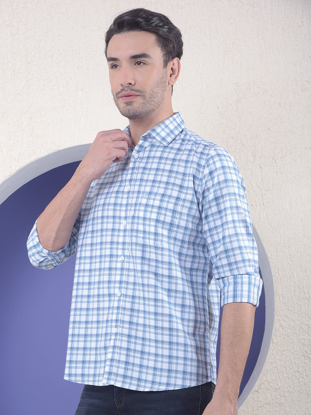 Sky Blue Checked Everyday Shirt