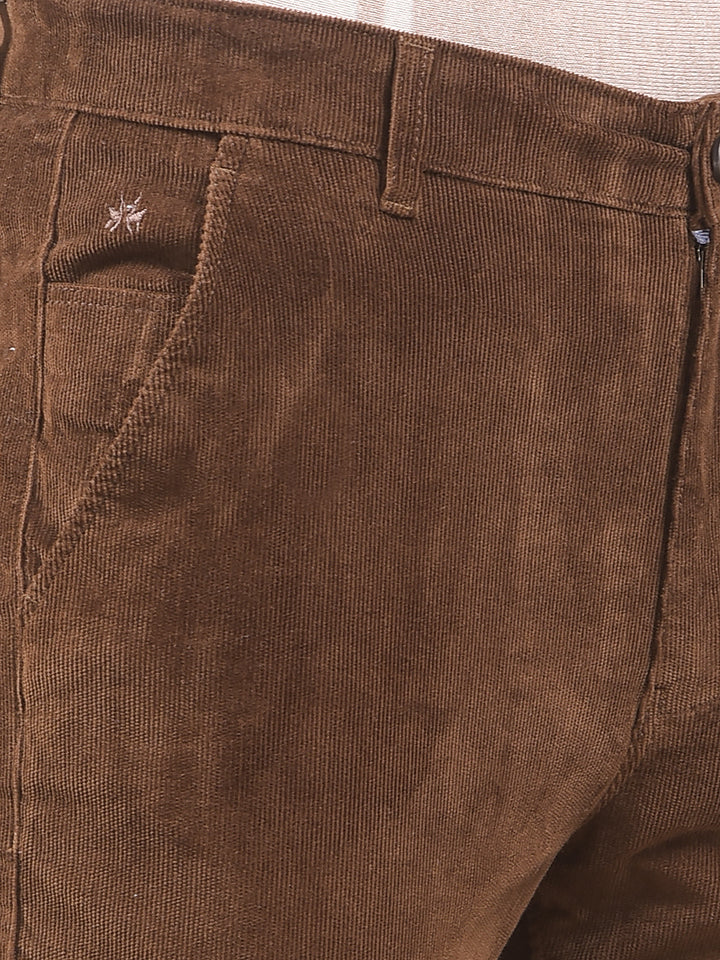 Brown Straight Corduroy Trousers