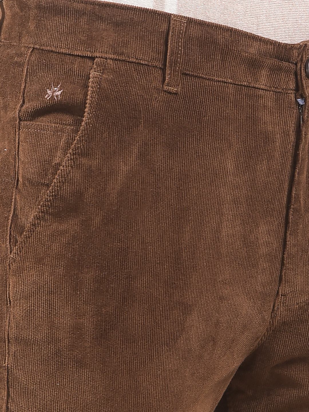 Brown Straight Corduroy Trousers