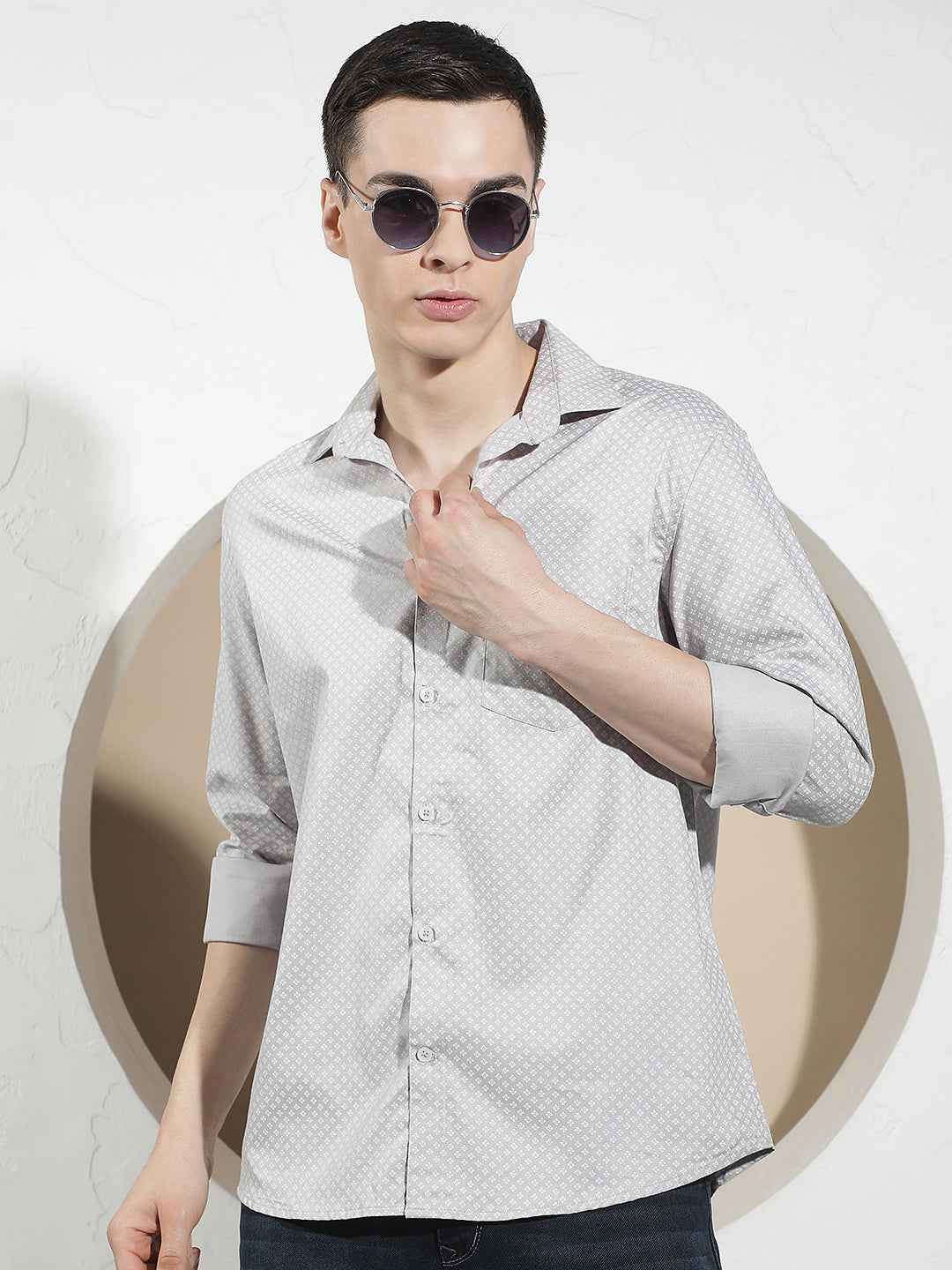 Fine Grey Printed Shirt