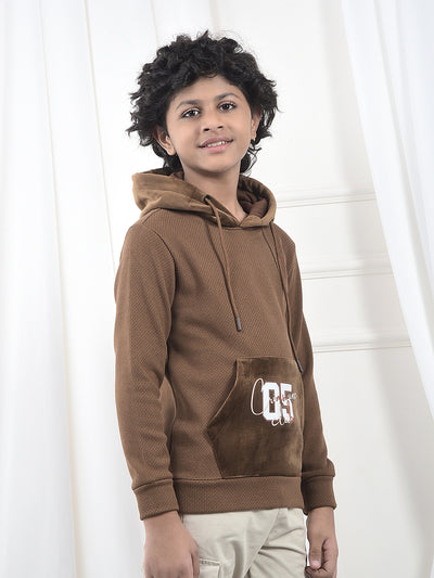Brown Hooded Neck Sweatshirt