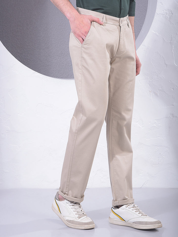 Smart Beige Straight Trousers