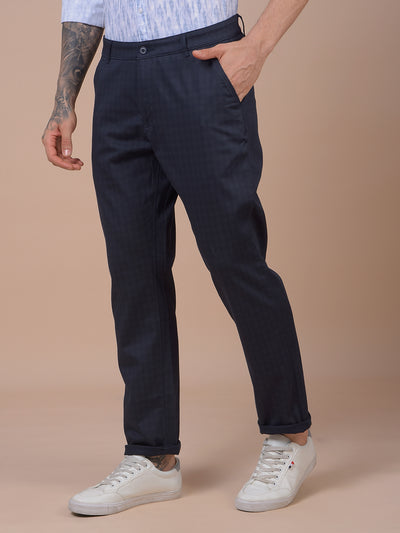 Navy Blue Printed Trousers