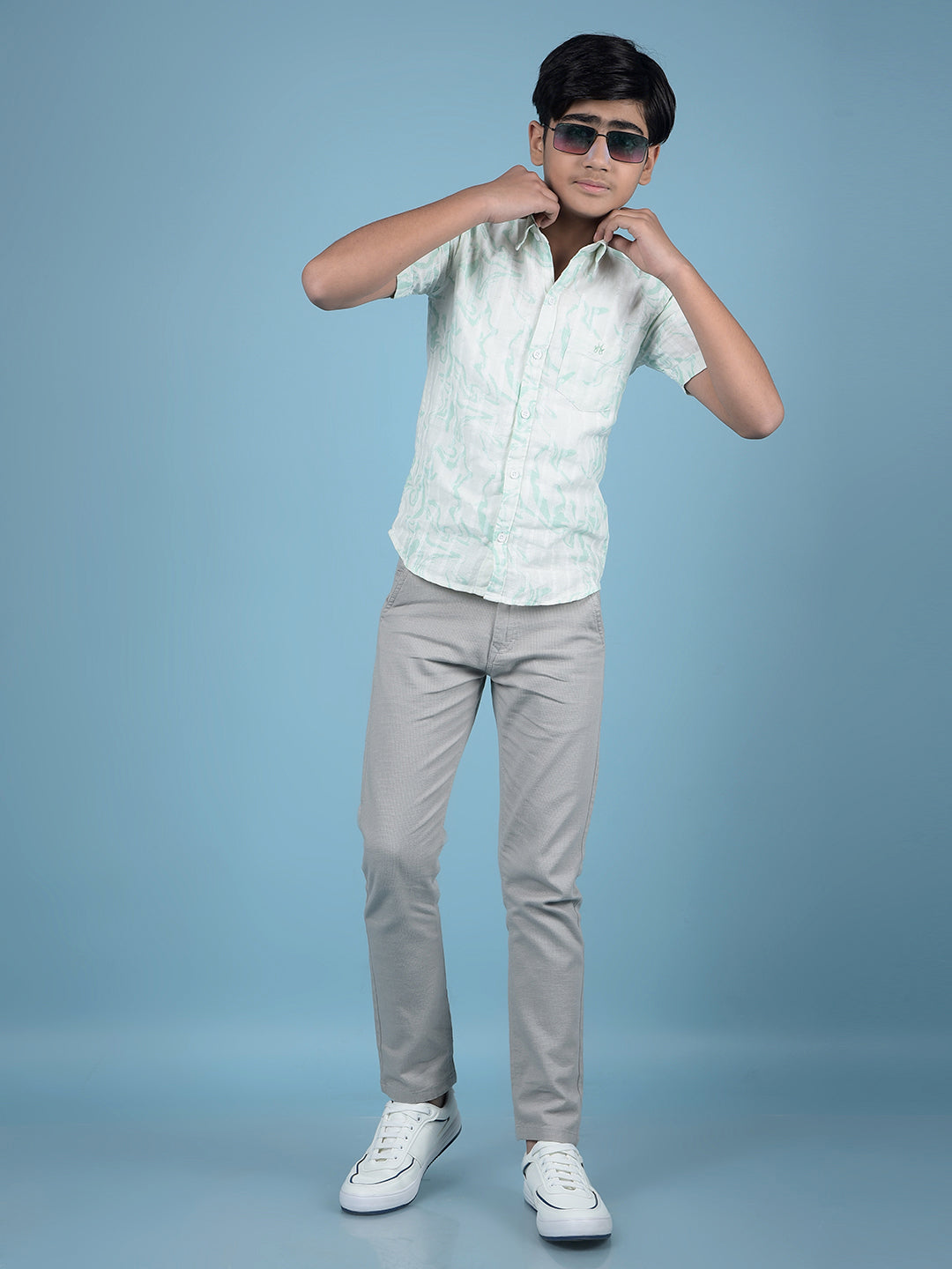 Grey Printed Trousers