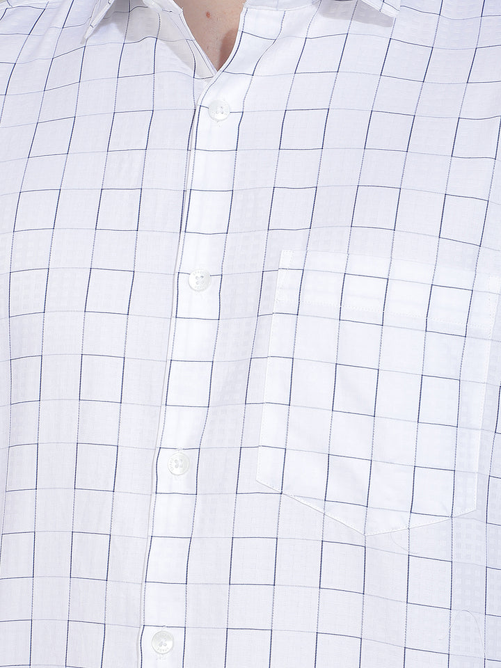 White Checked 100% Cotton Shirt