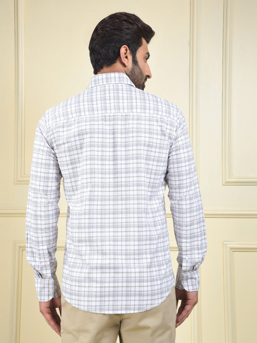 Grey Checked 100% Cotton Shirt