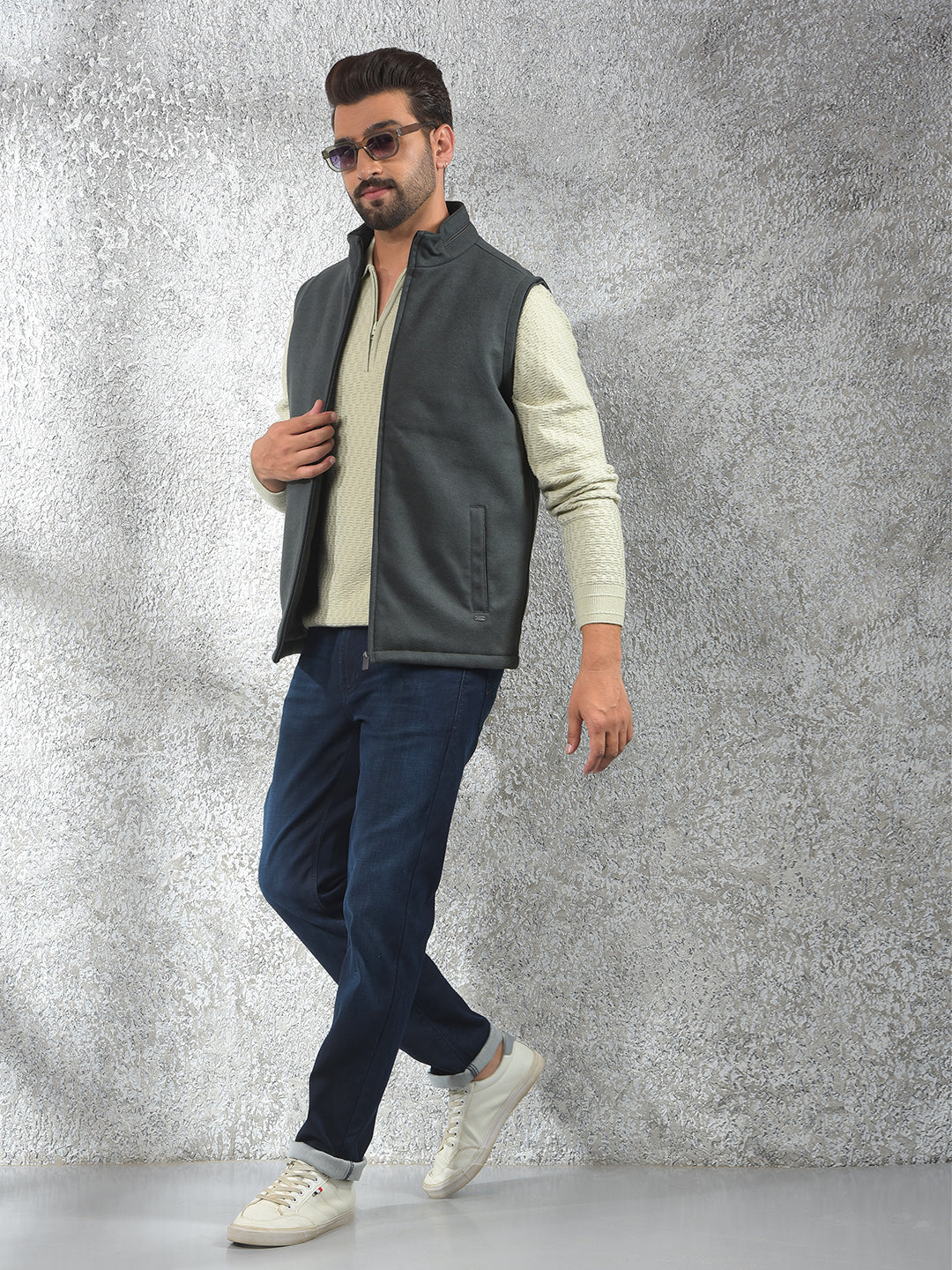 Green Sleeveless Puffer Jacket