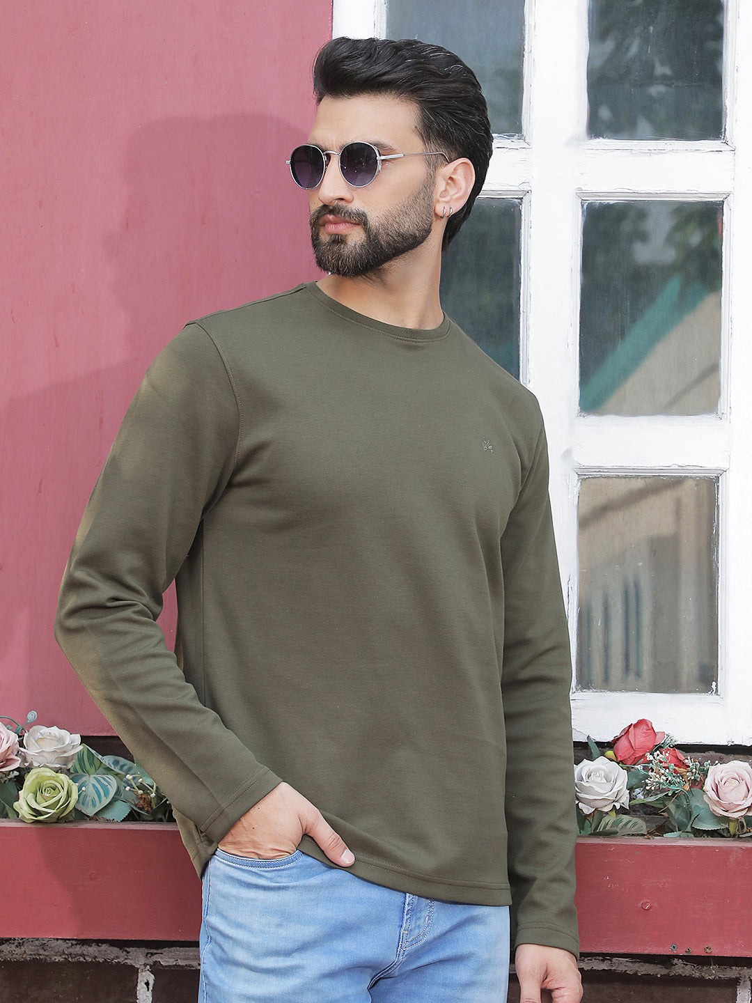 Olive Essential Crew Tee
