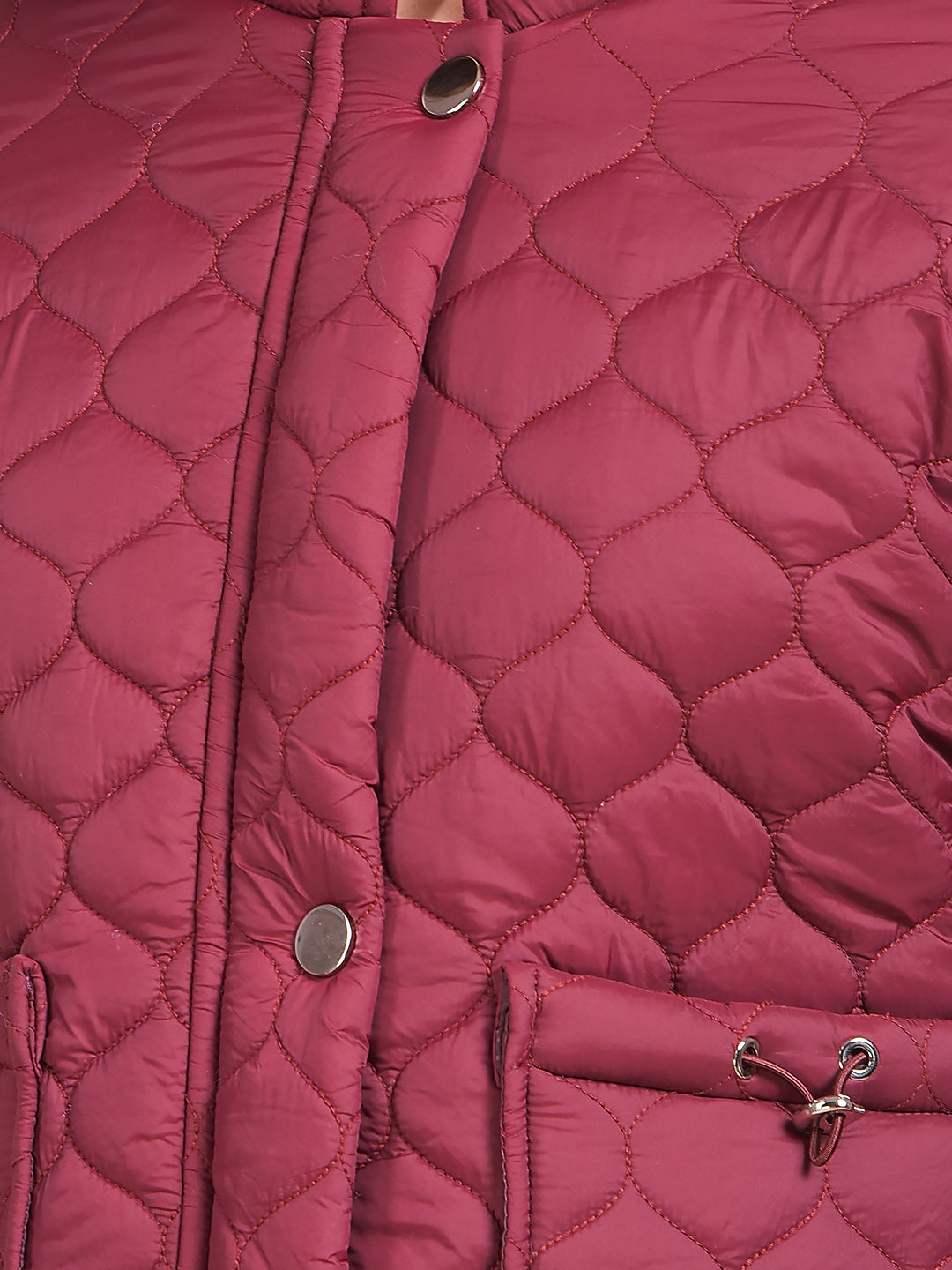 Radiant Maroon Quilted Jacket