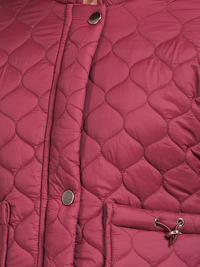 Radiant Maroon Quilted Jacket