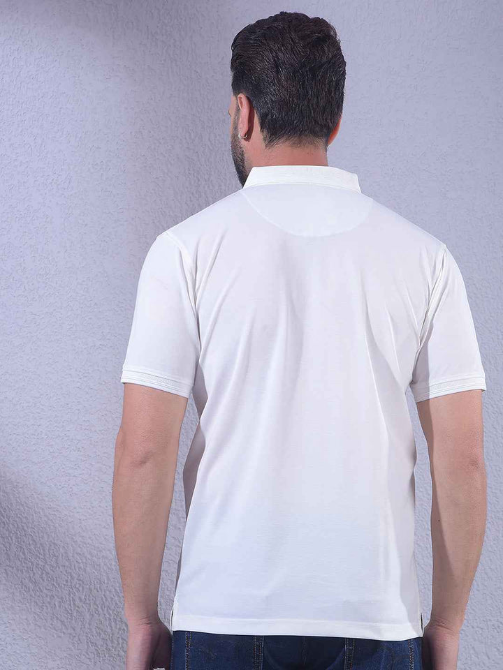 White Polo Neck T-Shirt