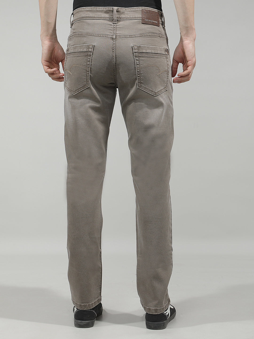 Sleek Safari Khaki Straight Jeans