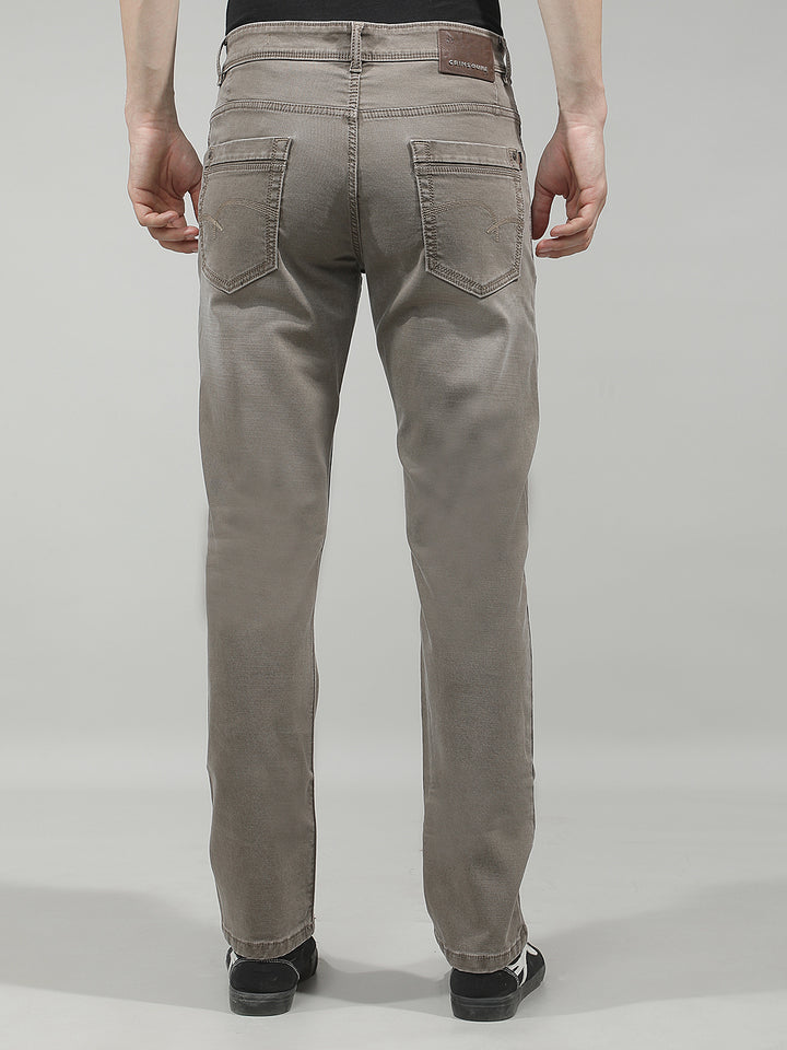 Sleek Safari Khaki Straight Jeans