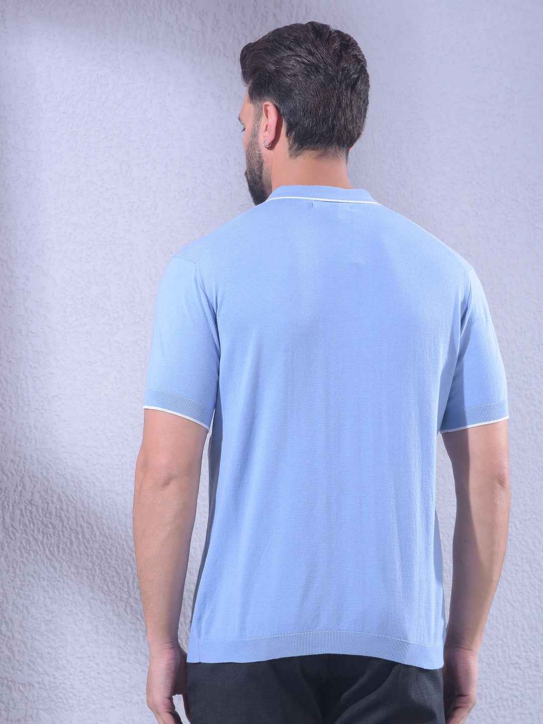 Sophisticated Sky Blue Blue Polo T-Shirt