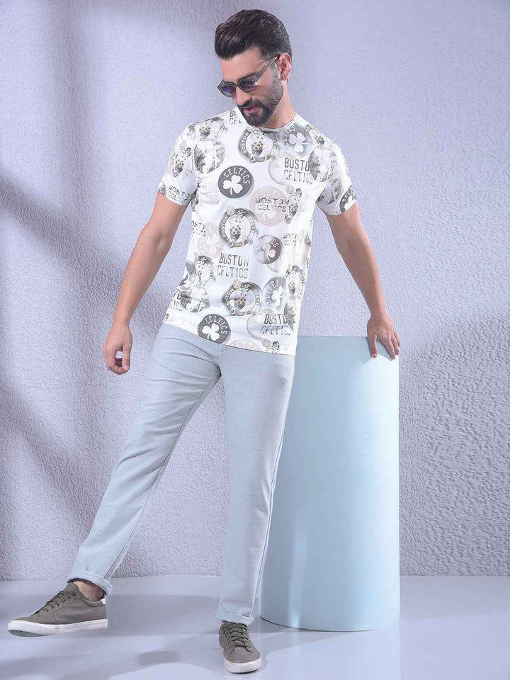 Beige Printed T-Shirt