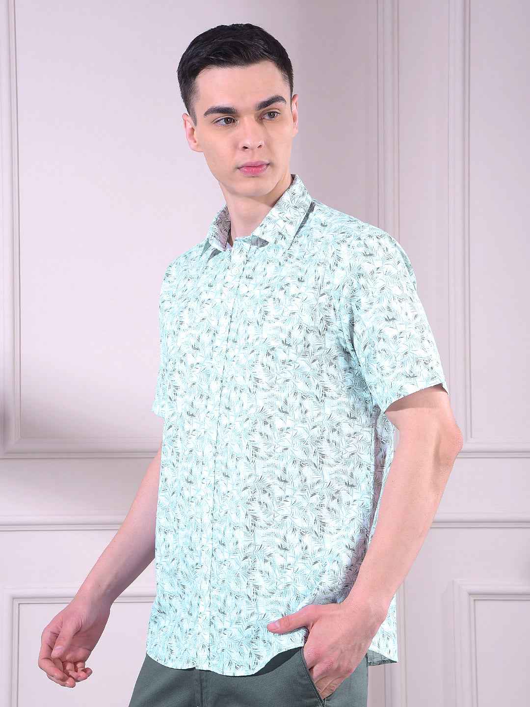 Green Floral Print Shirt