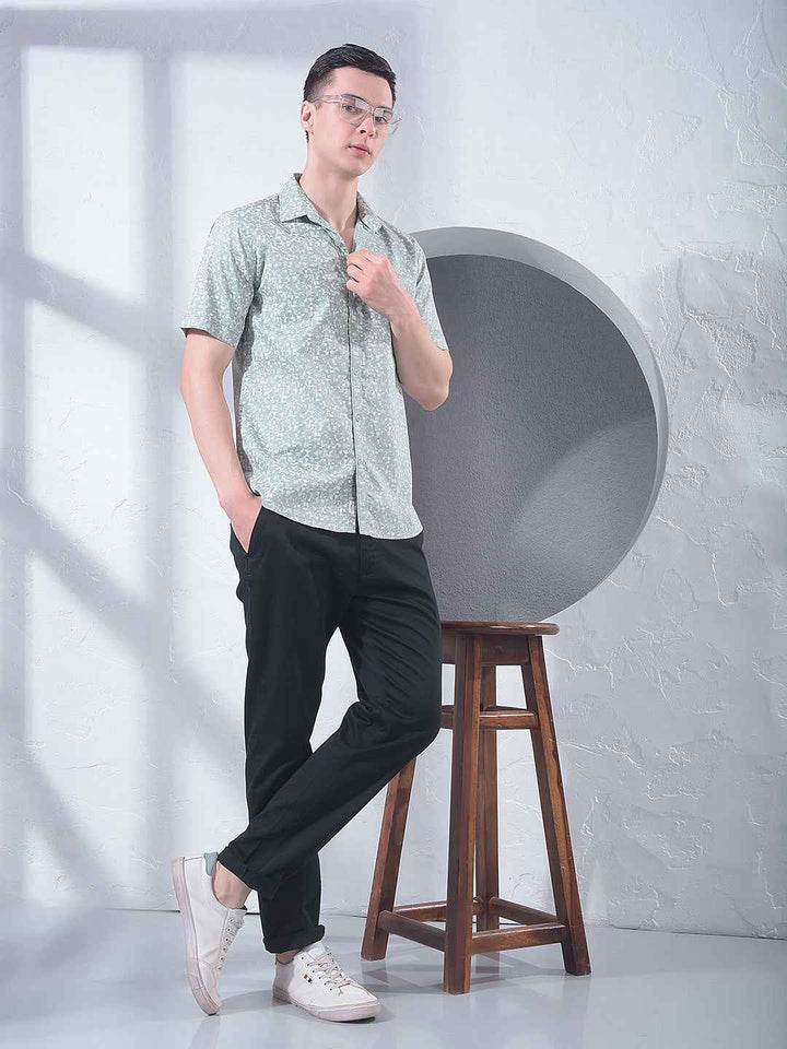 Green Printed 100% Cotton Shirt