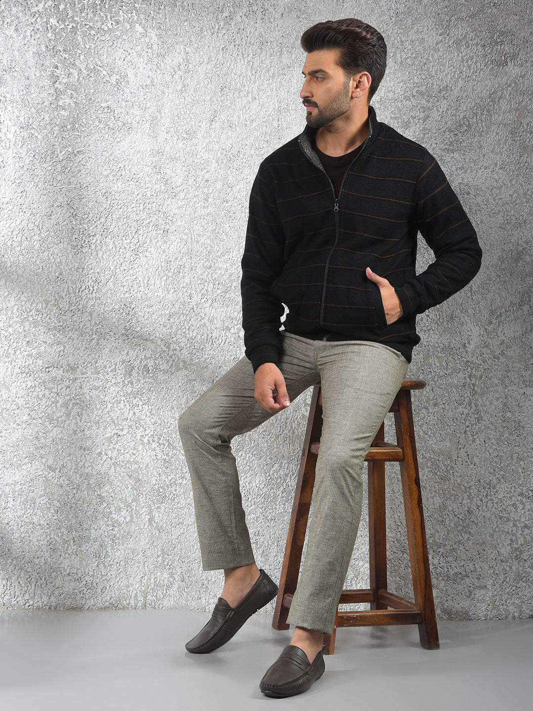 Black Checked Reversible Jacket