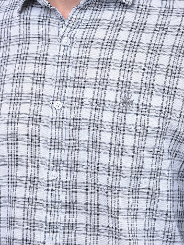 White Checked 100% Cotton Shirt