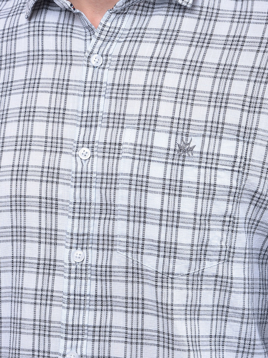 White Checked 100% Cotton Shirt