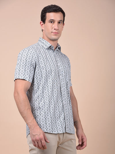 Streamlined Grey Printed Shirt