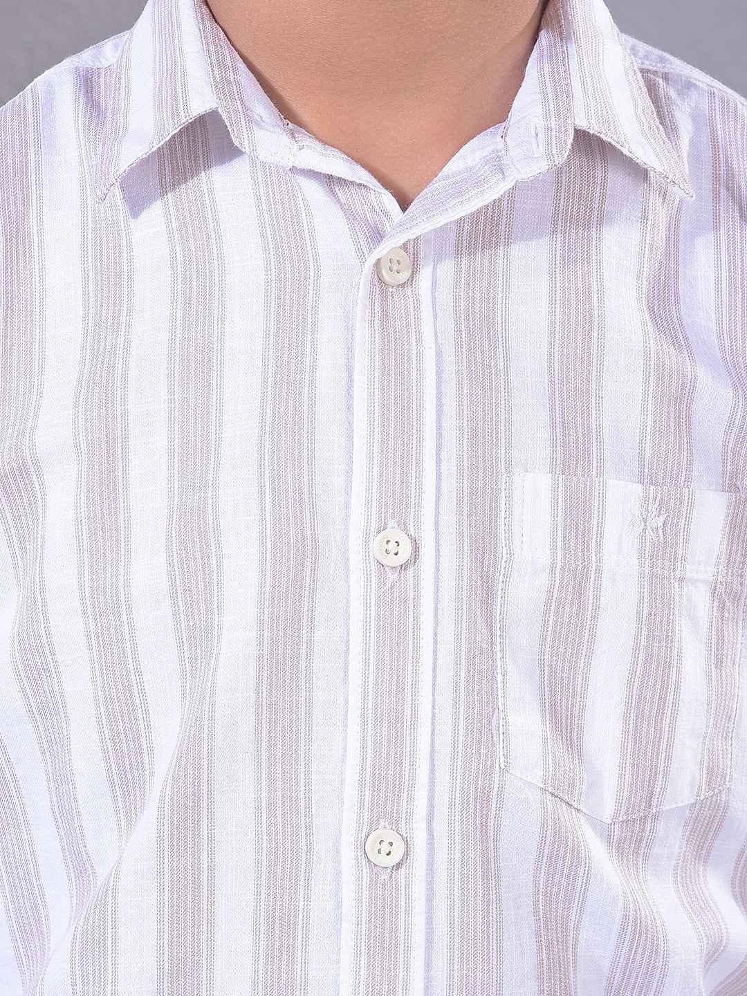 Purple Vertical Stripes 100% Cotton Shirt