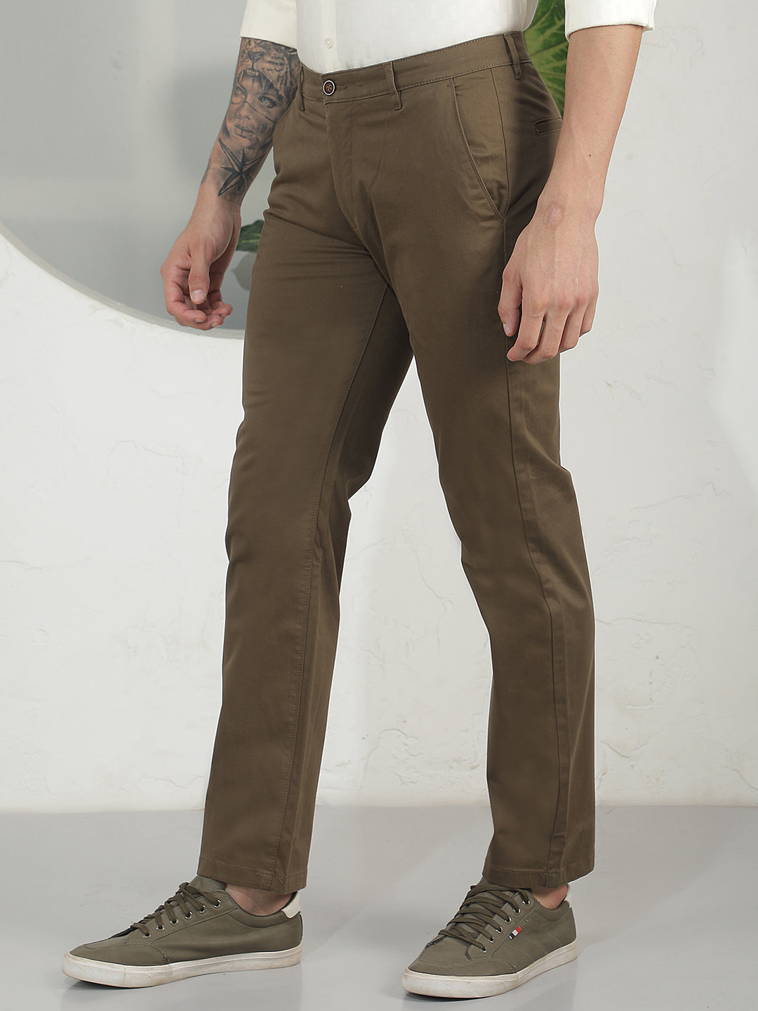 Luxe Espresso Brown Straight Trousers