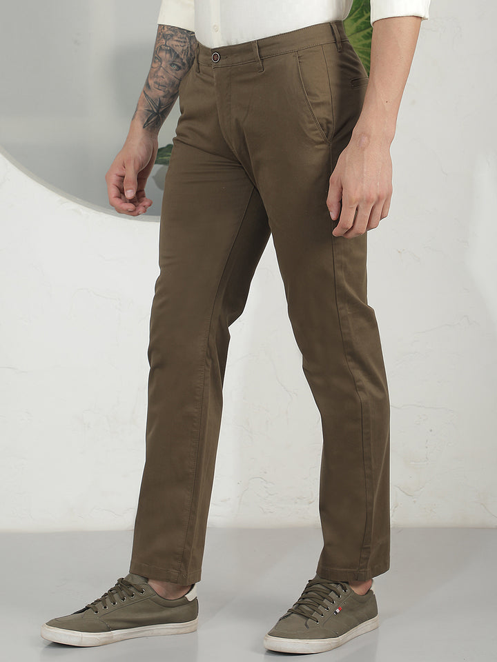 Luxe Espresso Brown Straight Trousers