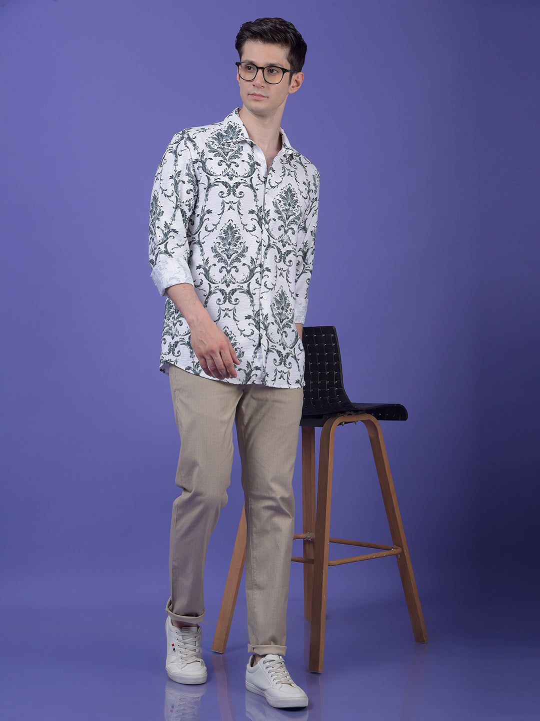 Green Floral Print Shirt