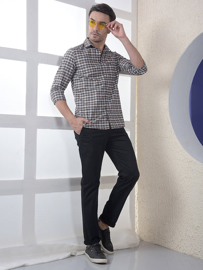 Checked 100% Cotton Wine Shirt